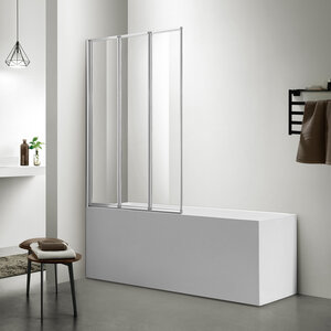 Изображение товара Шторка на ванну Azario Preston 90x150 см складная стекло хром