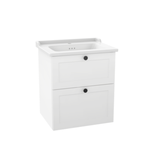 Изображение товара Тумба с раковиной Vitra Root Classic 68848 60 см, подвесная, 2 ящика, белый матовый