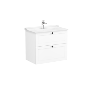 Изображение товара Тумба с раковиной Vitra Root Classic 68869 80 см, подвесная, 2 ящика, белый матовый