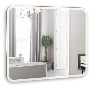 Изображение товара Зеркало Azario Стив 80 x 68 см, с LED подсветкой, диммер, сенсорный выключатель, подогрев, белый, ФР-00001503