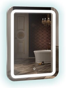 Изображение товара Зеркало Azario Мальта 55 x 80 см, с LED подсветкой, диммер, сенсорный выключатель, белый, ФР-00000941