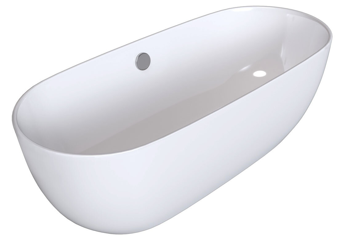 Ванна акриловая Grossman 150 x 75 см, отдельностоящая, белая, GR-2401 ...