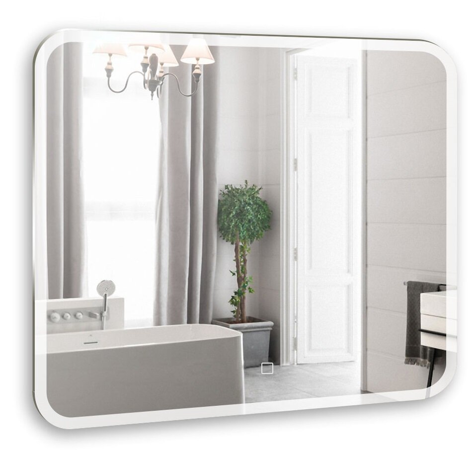 Изображение товара Зеркало Azario Стив 80 x 68 см, с LED подсветкой, диммер, сенсорный выключатель, белый, ФР-00001137