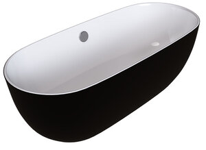 Изображение товара Ванна акриловая Grossman 170 x 80 см черная матовая/белая GR-2501MB