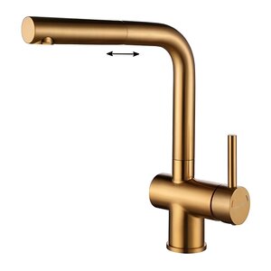 Изображение товара Смеситель для кухни Paulmark Dosse Do214418-BG с выдвижным и поворотным изливом