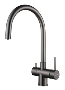 Изображение товара Смеситель кухонный Paulmark Heller He213218-GM с фильтром и PVD покрытием