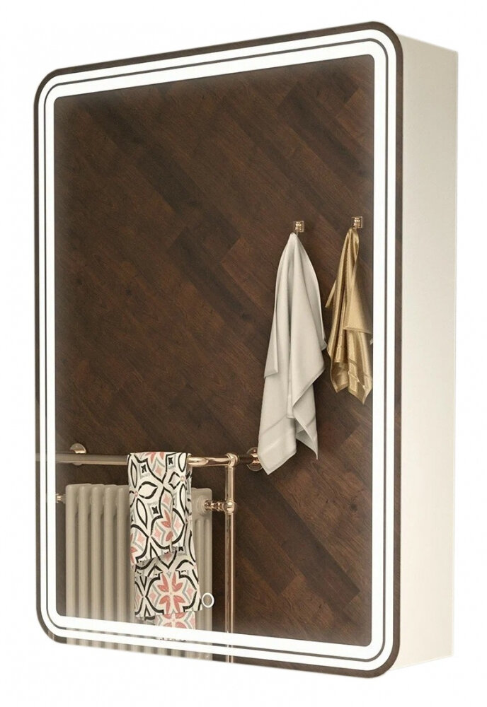 Изображение товара Зеркальный шкаф Azario Adriana 1 Л/П 60 x 80 см, белый, с подсветкой