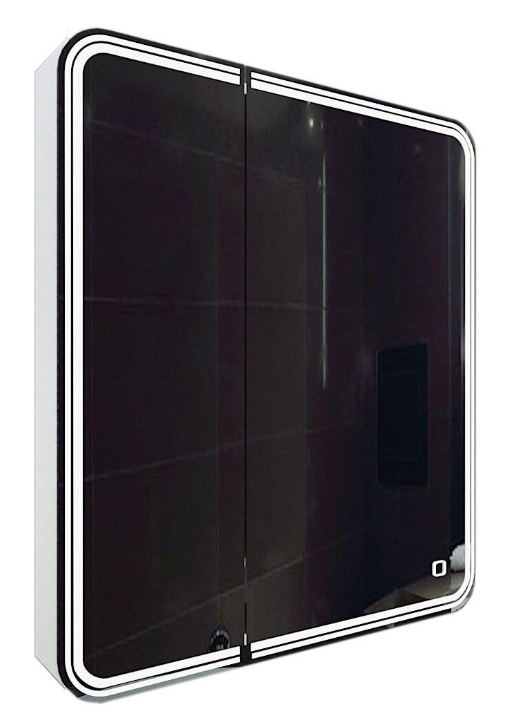 Изображение товара Зеркальный шкаф Azario Adriana 1 П 70 x 80 см, с LED подсветкой, диммер, сенсорный выключатель, белый, правый, CS00069511