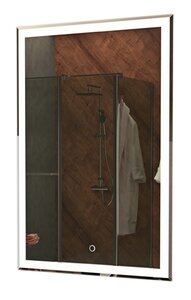 Изображение товара Зеркало Azario Minio 60 x 80 см, с LED подсветкой, диммер, сенсорный выключатель, белый, CS00066631