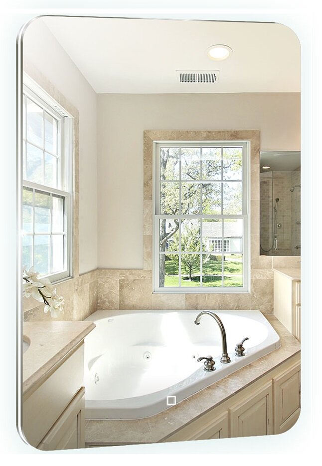 Изображение товара Зеркало Azario Паллада 68.5 x 91.5 см, с LED подсветкой, диммер, сенсорный выключатель, белый, LED-00002242