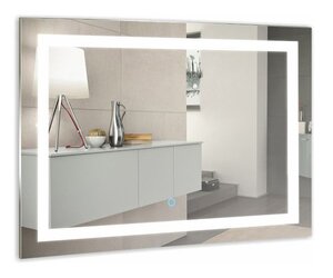 Изображение товара Зеркало Azario Ливия 120 x 80 см, с LED подсветкой, сенсорный выключатель, белый, с рисунком, ФР-1758