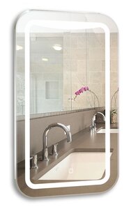 Изображение товара Зеркало Azario Турин 40 x 70 см, с LED подсветкой, диммер, сенсорный выключатель, белый, LED-00002501