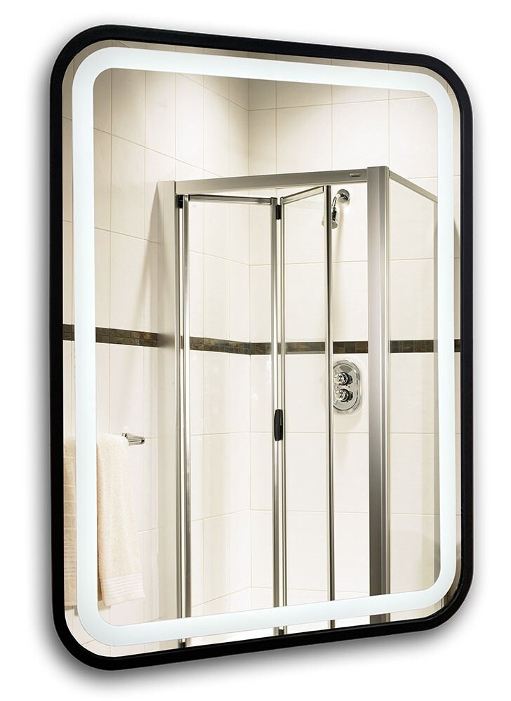 Изображение товара Зеркало Azario Мальта-лофт 60 x 80 см, с LED подсветкой, диммер, сенсорный выключатель, черный, LED-00002353