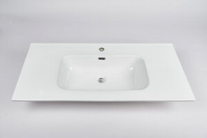 Изображение товара Раковина-столешница Inda Kona T298330KONA, 101 х 46,5 х 2 см, цвет белый глянцевый