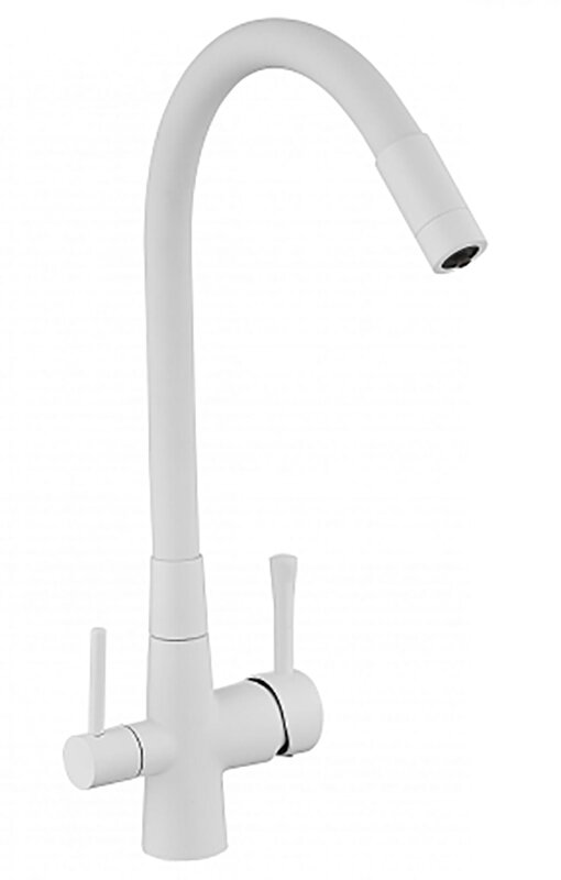 Изображение товара Смеситель для кухонной мойки Savol, под фильтр питьевой воды, цвет белый, S-L1806W-02
