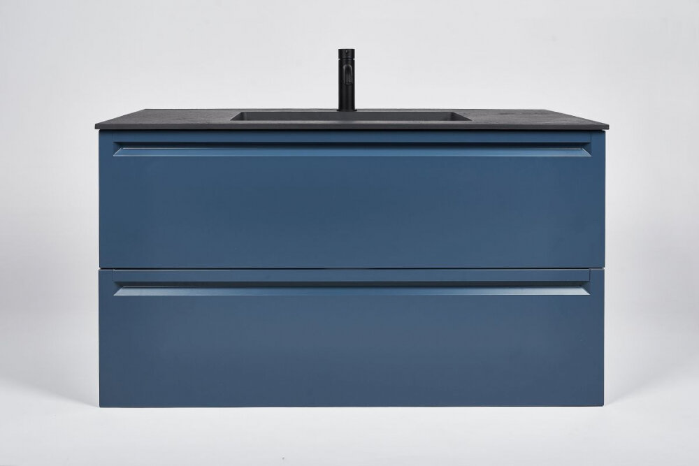 Изображение товара Тумба с раковиной Inda Piccadilly, подвесная, 100 см, цвет Blu Denim, INDA Piccadilly 100BD Negro
