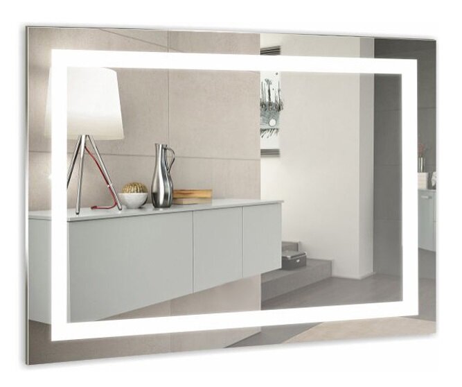 Изображение товара Зеркало Azario Ливия 120 x 80 см, с LED подсветкой, диммер, бесконтактный сенсор, белый, LED-00002270