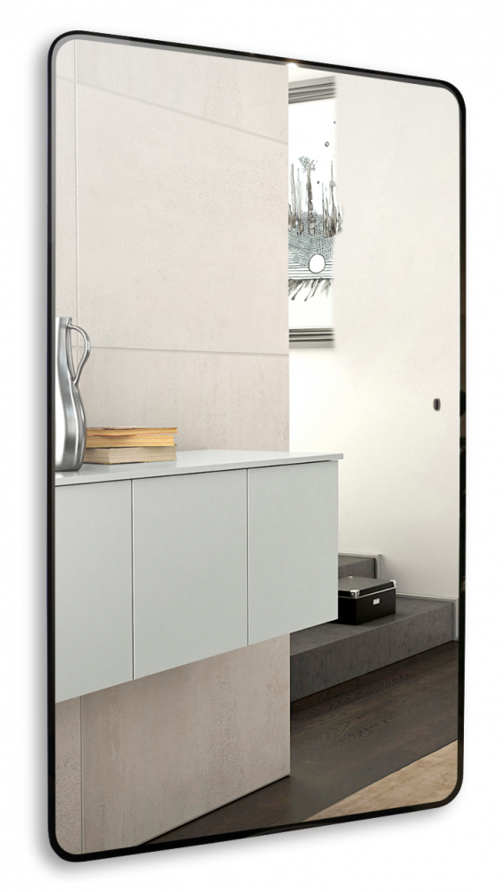 Изображение товара Зеркало Azario Incanto 60 х 100 см, с LED подсветкой, диммер, бесконтактный сенсор, подогрев, черный, LED-00002538