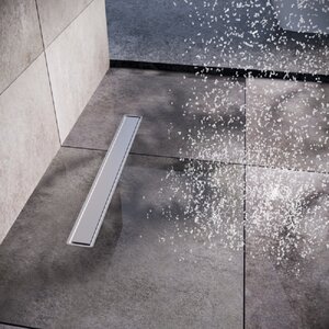 Изображение товара Дренажный канал Timo Drain Premium 90 см, с решеткой под плитку, цвет сталь, DP-PG90-RS50(DRY)