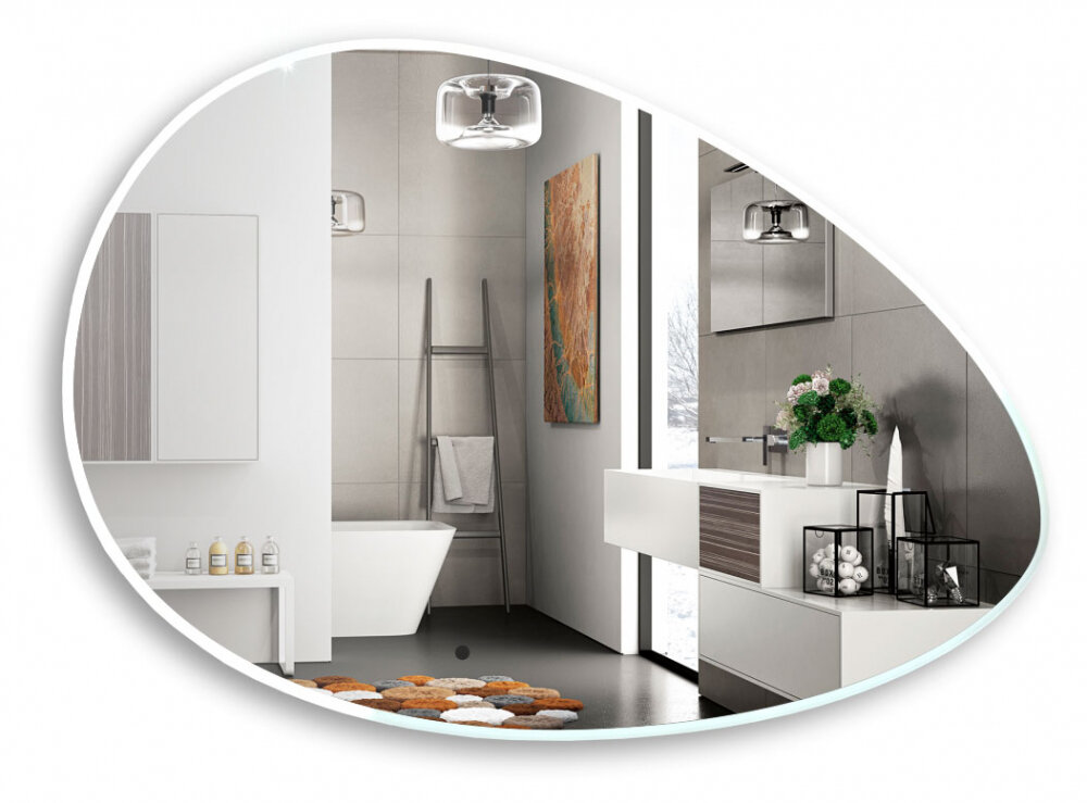 Изображение товара Зеркало Azario Omega LED белое 92 x 60 см с подсветкой для ванной