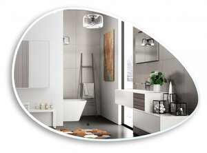 Изображение товара Зеркало Azario Omega LED белое 92 x 60 см с подсветкой для ванной