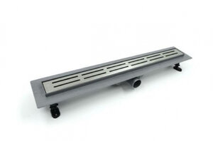 Изображение товара Дренажный канал Timo Smart 80 см с решеткой Double Gap под плитку, цвет сталь, SM-DGG80-LS40(DRY)