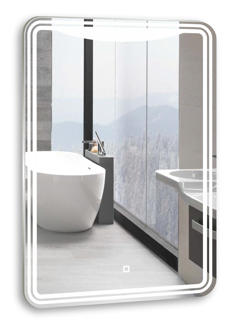 Изображение товара Зеркало Azario Мали 55 x 80 см, с LED подсветкой, диммер, сенсорный выключатель, белый, LED-00002534