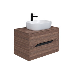 Изображение товара Тумба под раковину Grossman Лайф 80, подвесная, винтажное дерево темное/графит, 108015