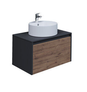 Изображение товара Тумба под раковину Grossman Смарт 70, подвесная, веллингтон/графит, 107009