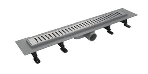 Изображение товара Дренажный канал Timo Smart 80 см с решеткой Strip, цвет сталь