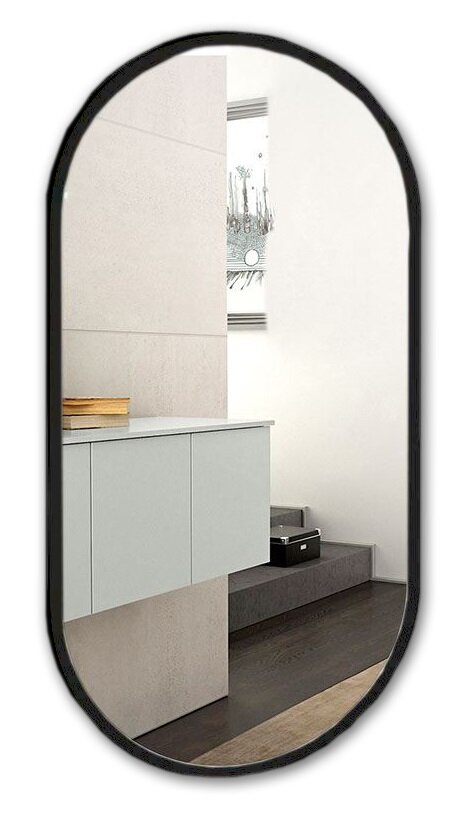 Изображение товара Зеркало Azario Виола-лафт 50x100 см без подсветки черное для ванной