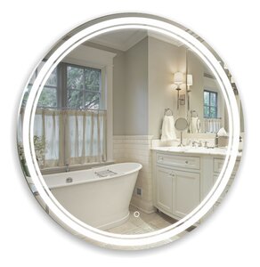 Изображение товара Зеркало Azario Lima с LED подсветкой, сенсорным диммером IP44 белое 77 см