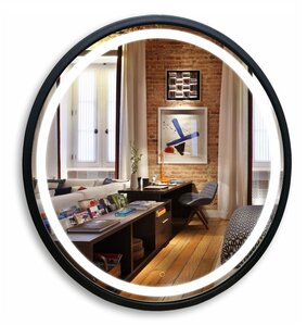 Изображение товара Зеркало Azario Манхэттен-лофт D77 см, с LED подсветкой, диммер, сенсорный выключатель, черный, LED-00002428