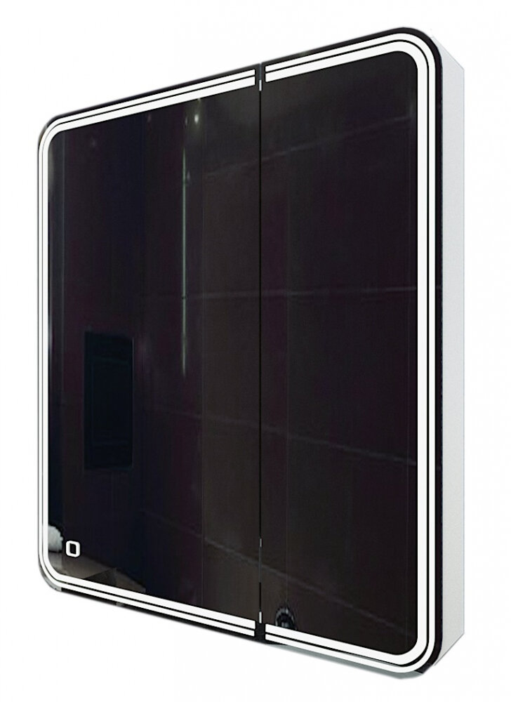 Изображение товара Зеркальный шкаф Azario Adriana 1 Л с LED подсветкой белый 70x80 см