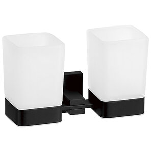 Изображение товара Стакан для зубных щеток Savol 65h двойной с держателем черный латунь