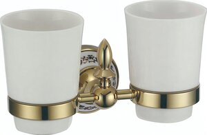 Изображение товара Стакан для зубных щеток Savol 68b, двойной, с держателем, цвет золото, S-06868B Изображение товара Стакан для зубных щеток Savol 68b, двойной, с держателем, цвет золото, S-06868B