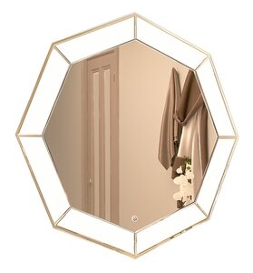 Изображение товара Зеркало Azario Renato 80 x 80 см, с LED подсветкой, сенсорный выключатель, гравировка, белый, CS00063643