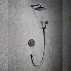 Изображение товара Душевая система Black&White Universe U7566GM, термостатическая, Gun Metal, 7566GM