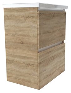 Изображение товара Тумба под раковину 1Marka New Aris 60П см подвесная, 2 ящика, дуб сонома, Ц0000014411