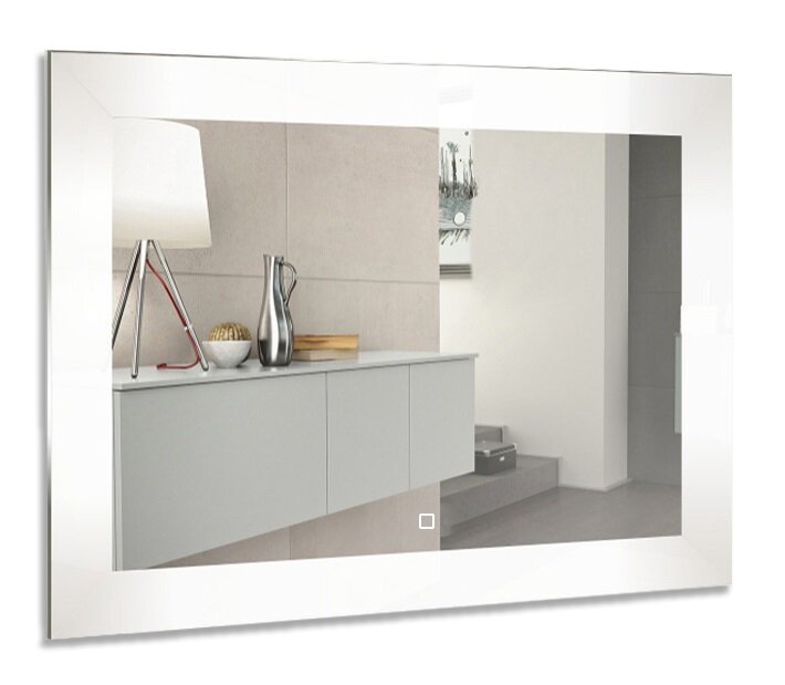 Изображение товара Зеркало Azario Норма 80 x 60 см, с LED подсветкой, диммер, сенсорный выключатель, подогрев, белый, ФР-00001040