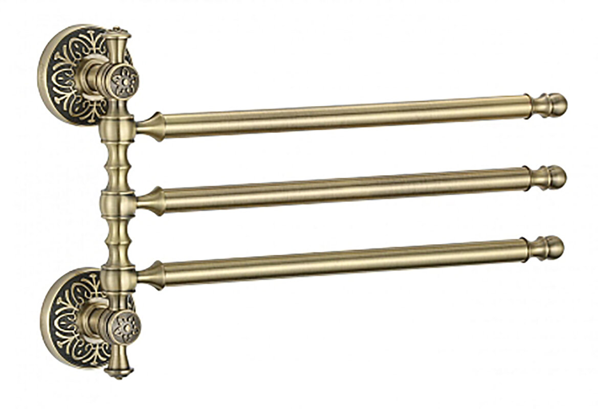 Изображение товара Держатель для полотенец Savol 58c, поворотный, тройной, цвет бронза, S-005803C