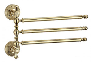 Изображение товара Держатель для полотенец Savol 58b, тройной, поворотный, золото