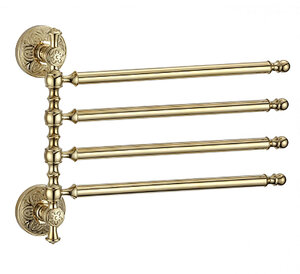 Изображение товара Держатель для полотенец Savol 58b, поворотный, четверной, цвет золото, S-005804B