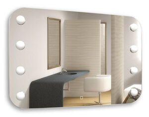 Изображение товара Гримерное зеркало Azario Tony 80x55 см с LED подсветкой и диммером, влагостойкое