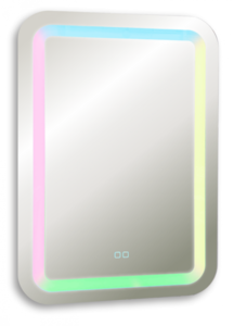 Изображение товара Зеркало Azario Мальта RGB 55 x 80 см, с LED подсветкой, диммер, сенсорный выключатель, мультицвет, белый, LED-00002511