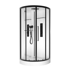 Изображение товара Душевая кабина Black&White Galaxy G8021, 90 x 90 см, с гидромассажем, стекла прозрачные, профиль черный матовый, 8021000