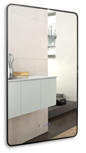 Изображение товара Зеркало Azario Incanto-3 60 х 100 см, с LED подсветкой, диммер, сенсорный выключатель, подогрев, часы, белый, черный, LED-00002537