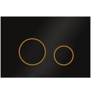 Изображение товара Клавиша смыва Veconi Round VFRD004BLG черный матовый с каймой золото