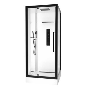 Изображение товара Душевая кабина Black&White Galaxy G8022, 90 x 90 см, с гидромассажем, стекла прозрачные, профиль черный матовый, 8022000