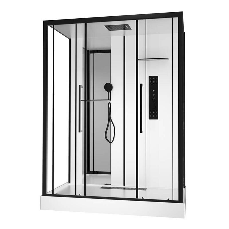 Изображение товара Душевая кабина Black&White Galaxy G8030, 160 х 85 см, с гидромассажем, стекла прозрачные, профиль черный матовый, 8030000